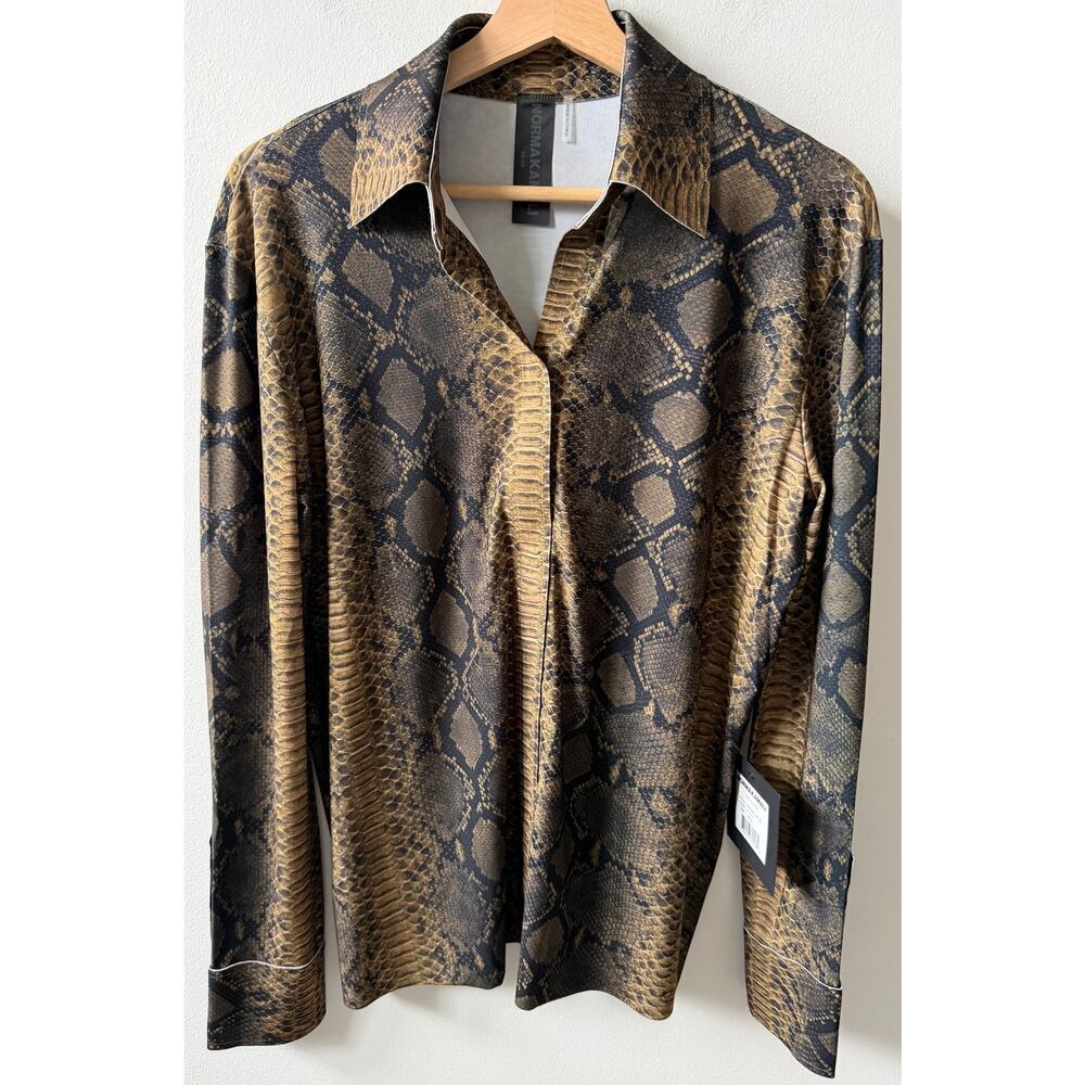 Norma Kamali snakeskin shirt women's size XS brand new
